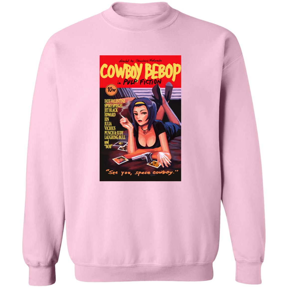 Mia Wallace Cowboy Bebop Pulp Fiction Vintage Crewneck Pullover Sweatshirt