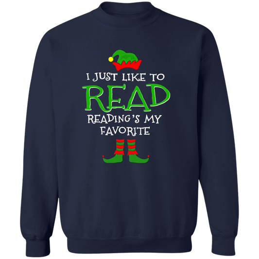 I Just Like Read Reading's My Favorite Unisex T-Shirt, Reading Shirt, Funny School Shirt, Kindergarten Teacher Shirt, Back To School Gift	G180 Gildan Crewneck Pullover Sweatshirt