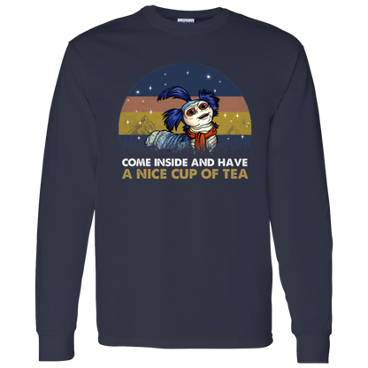 Labyrinth Worm Come Inside And Have A Nice Cup Of Tea Vintage  T-Shirt 5.3 oz. - LONG SLEEVE
