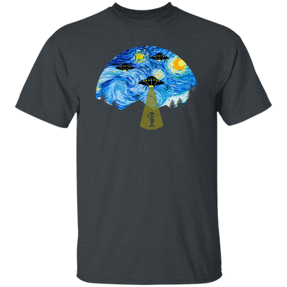Starry Night UFO Alien Vintage T-Shirt