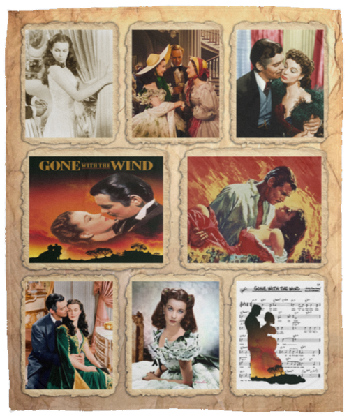 Gone with the Wind Movie Fleece Blanket, Premium Sherpa Blanket, Scarlett O'Hara Quilt, Romantic Movie Quilt, Movie Blanket	VPM Cozy Plush Fleece Blanket - 50x60