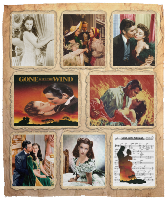 Gone with the Wind Movie Fleece Blanket, Premium Sherpa Blanket, Scarlett O'Hara Quilt, Romantic Movie Quilt, Movie Blanket	VPM Cozy Plush Fleece Blanket - 50x60