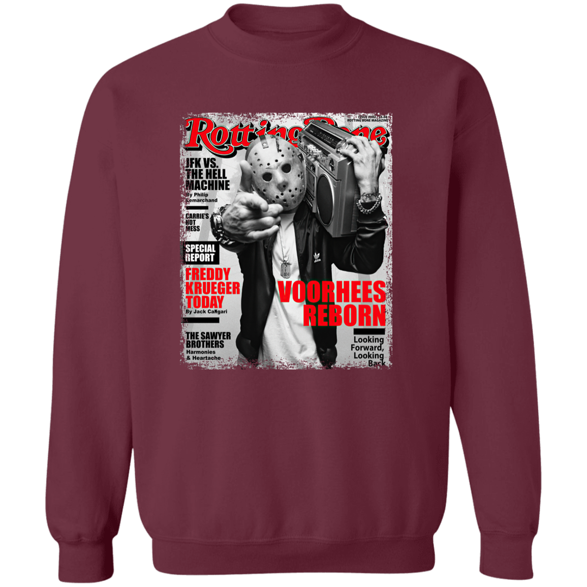 Rotting Bone Issue 002 Voorhees Reborn Halloween Unisex Vintage T-Shirt - SWEATSHIRT