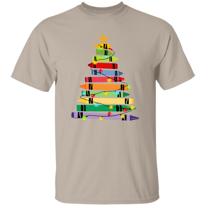 Crayons Tree Colored Lights Teacher  T-Shirt - lapicta