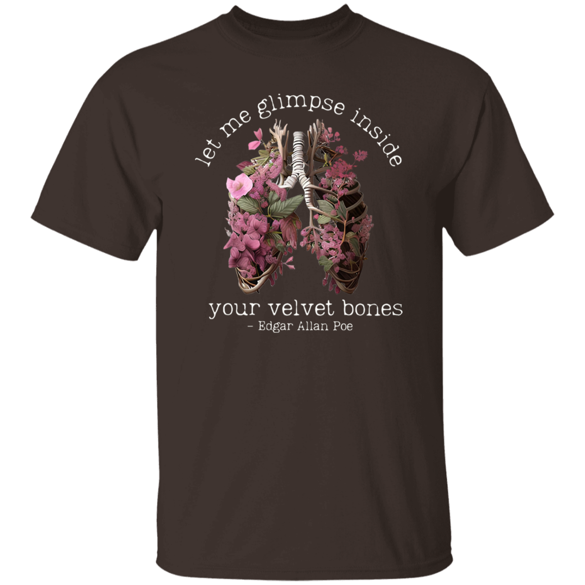 Edgar Allan Poe Let Me Glimpse Inside Your Velvet Bones Funny Halloween Teacher Vintage T-Shirt
