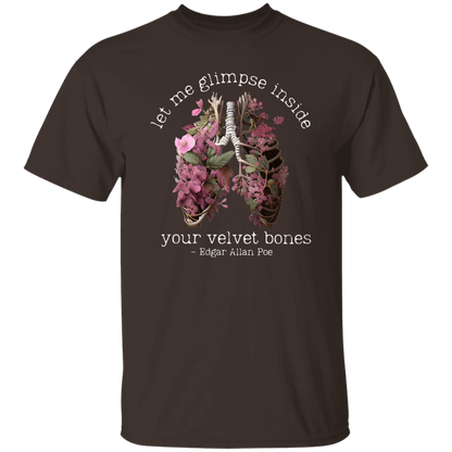 Edgar Allan Poe Let Me Glimpse Inside Your Velvet Bones Funny Halloween Teacher Vintage T-Shirt