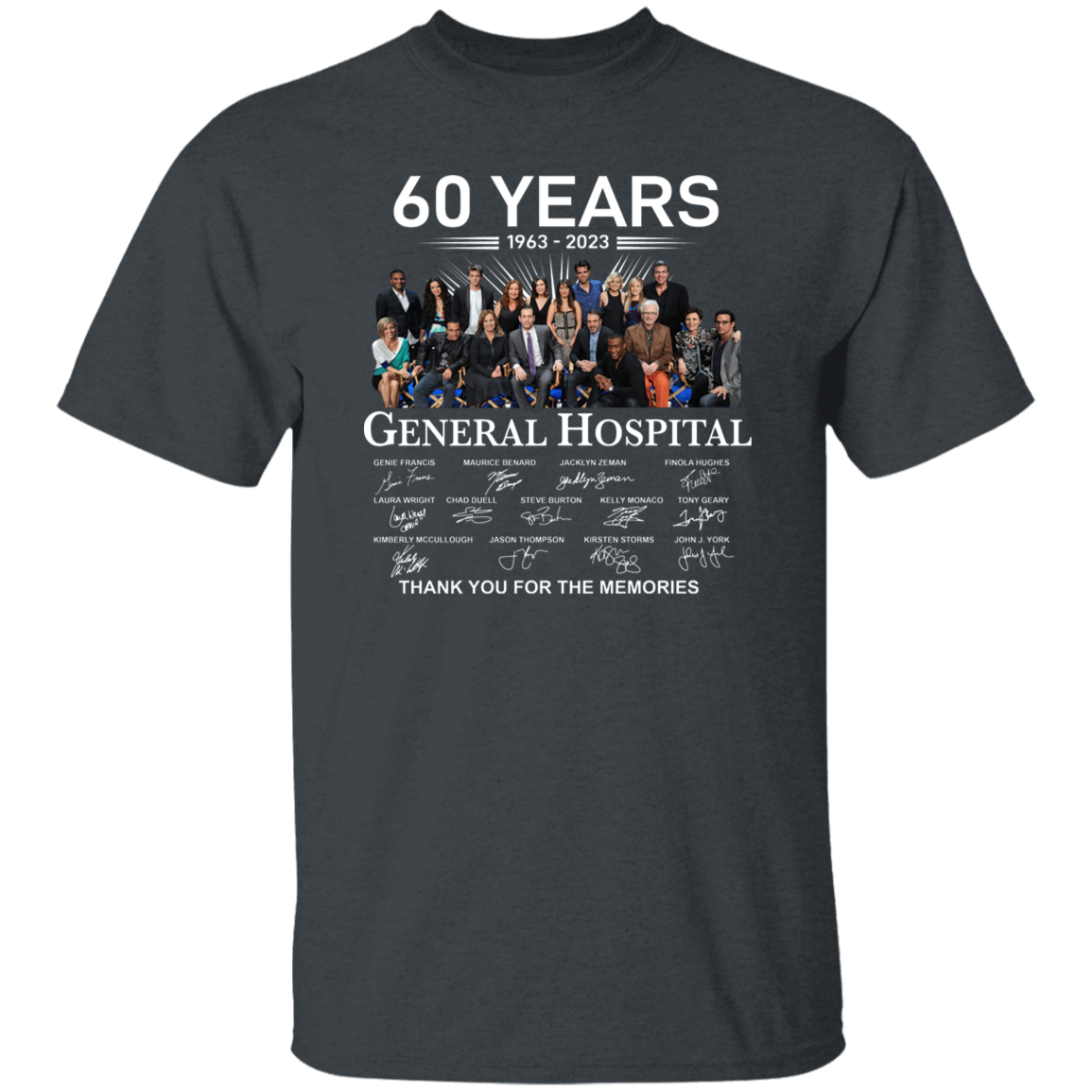 General Hospital 60 Years 1963 2023 Signatures Thank You For The Memories Vintage T-Shirt