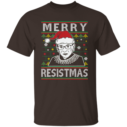 Merry Resistmas Ruth Bader Ginsburg Ugly Christmas Unisex  T-Shirt - lucy - 96566245