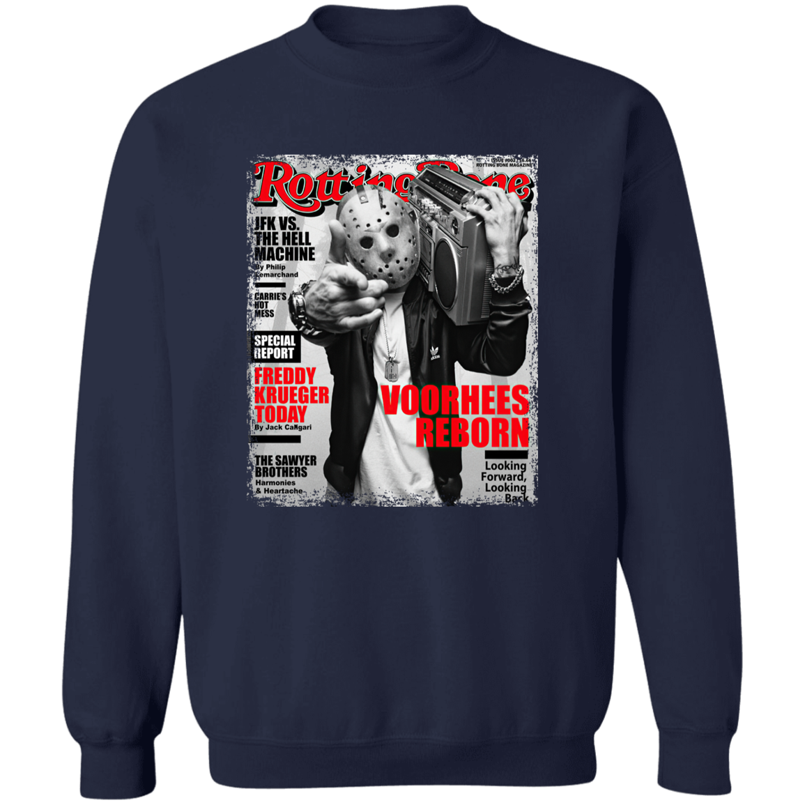 Rotting Bone Issue 002 Voorhees Reborn Halloween Unisex Vintage T-Shirt - SWEATSHIRT