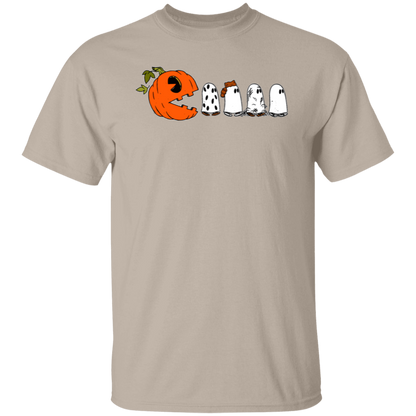 Pumpkin Ghost Pacman T-Shirt - lapicta