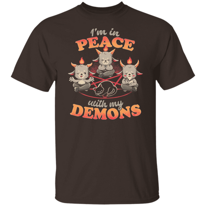 In Peace With My Demons Creepy Cute Baphomet Cats  T-Shirt
