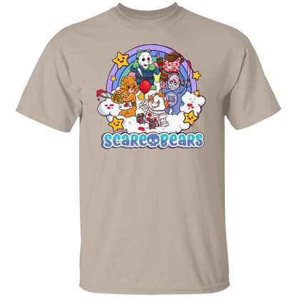Scary Care Scare Bears Funny Halloween Horror Faces T-Shirt - leleart