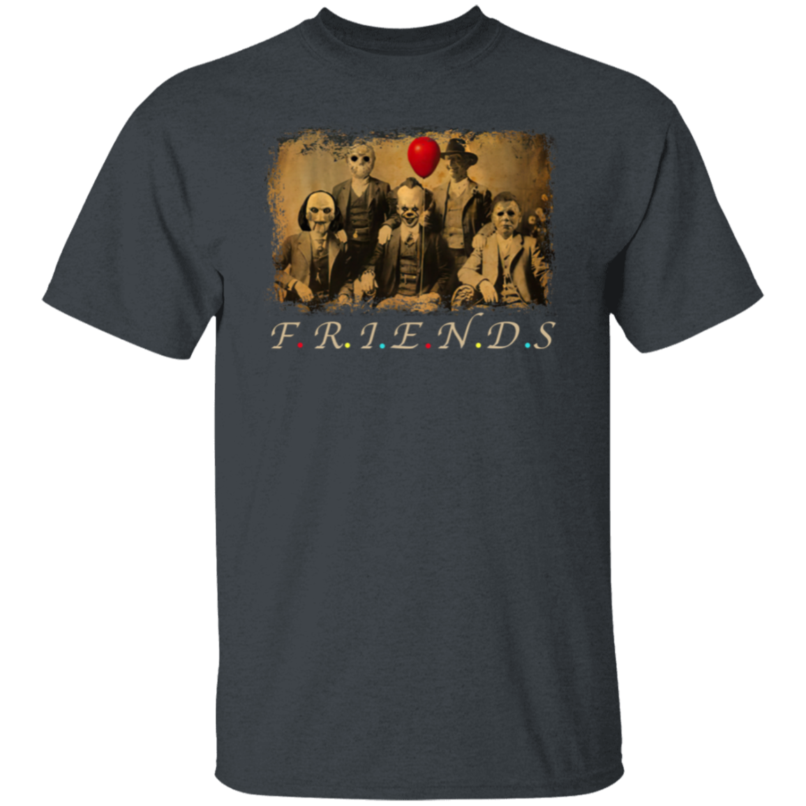 riends Horror Five Characters Squad – Funny Halloween Movie T-Shirt - leleart