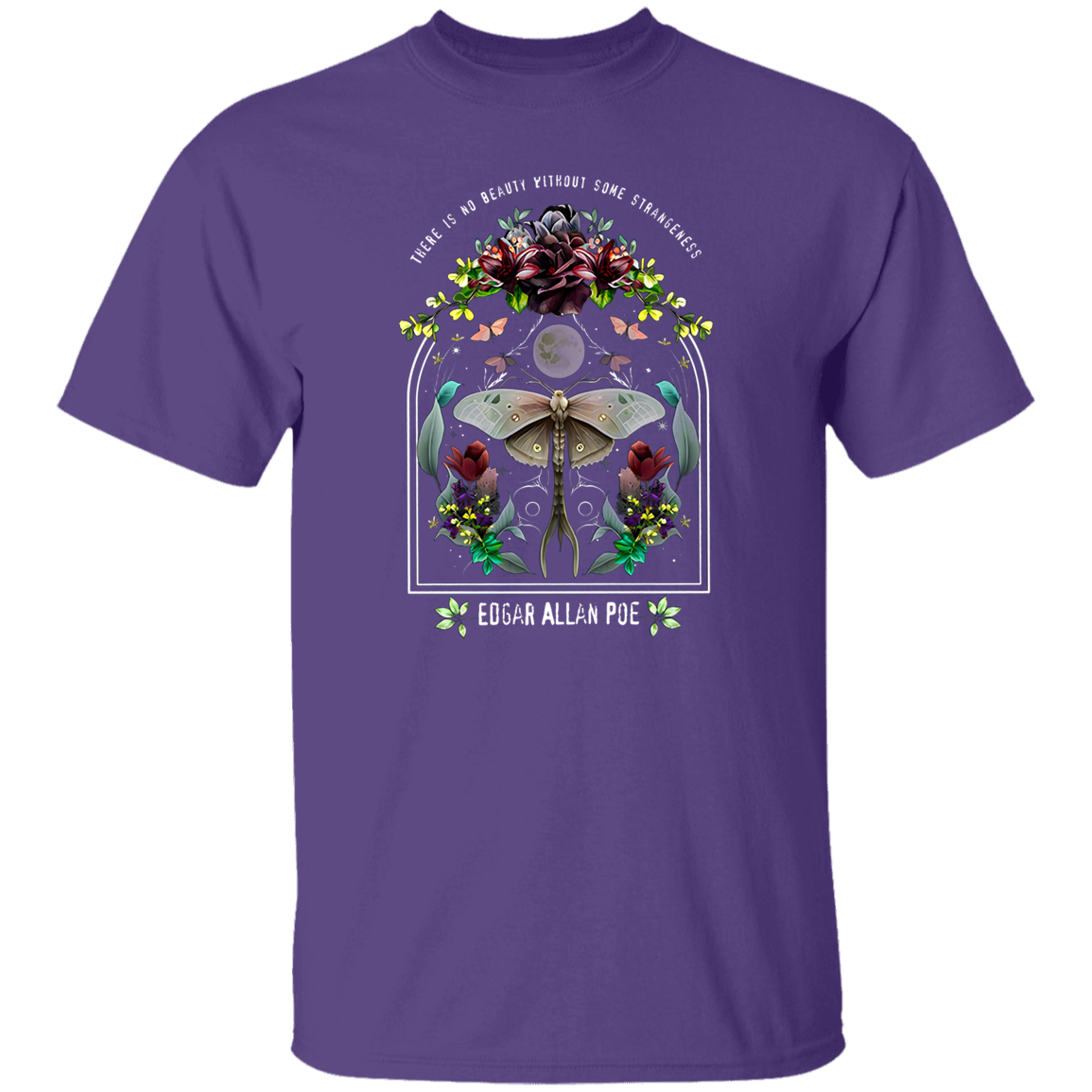 There Is No Beauty Without Some Strangeness Edgar Alan Poe Funny Halloween Teacher Vintage T-Shirt