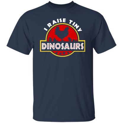 I Raise Tiny Dinosaurs Tee Funny Chicken Lover Farmer Gift Vintage T-Shirt - leleart