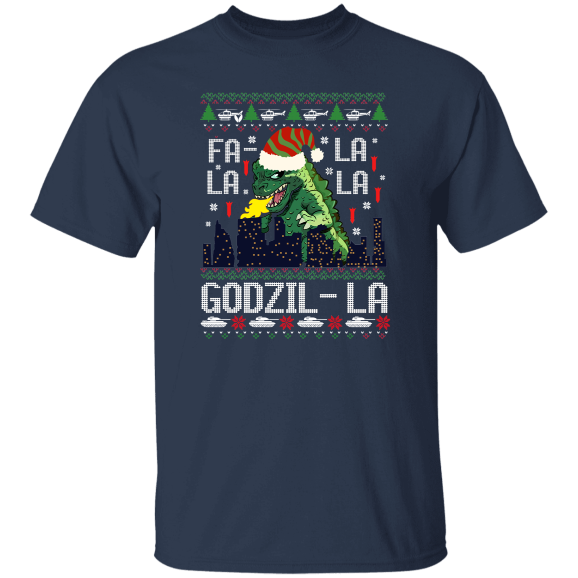 Fa La La La Godzilla Christmas Vintage T-Shirt