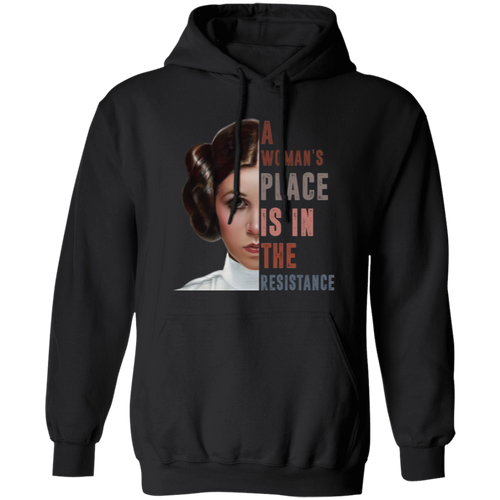 Princess Leia A Woman’s Place Is In The Resistance Vintage Pullover Hoodie