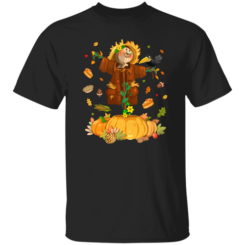 Scarecrow Autumn Hello Fall Pumpkin Halloween Vintage T-Shirt, Scarecrow Shirt, Halloween Shirt, Gift Tee For You And Your Family	G500 5.3 oz. T-Shirt