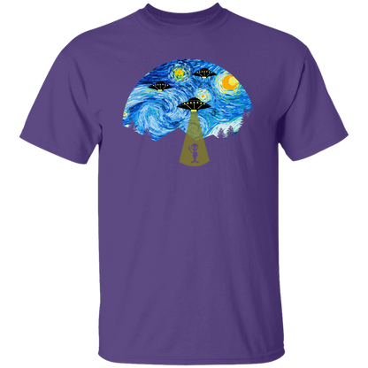 Starry Night UFO Alien Vintage T-Shirt