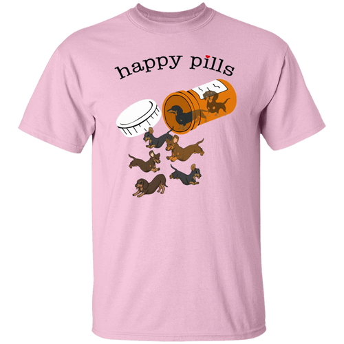 Happy Pills Dachshund Dog Vintage T-Shirt, Dog Lovers Shirt, Dog Shirt, Puppy Lovers Shirt, Gift Tee For You And Your Family	G500 5.3 oz. T-Shirt