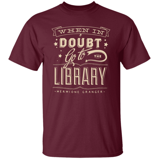 When In Doubt Go To The Library Teacher Vintage Unisex  T-Shirt - letter