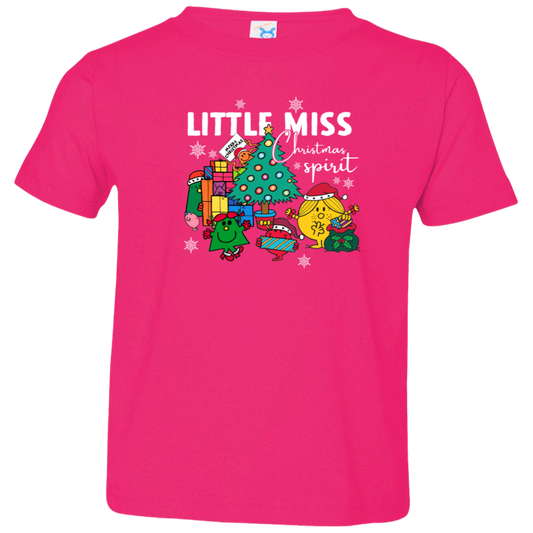 Little Miss Christmas Teacher Vintage 3321 Toddler Jersey T-Shirt - letter