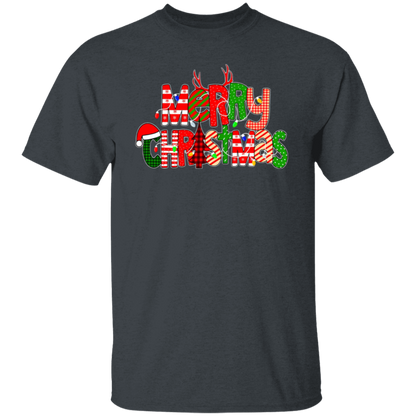 Merry Christmas With Rich Pattern Teacher T-Shirt - lapicta