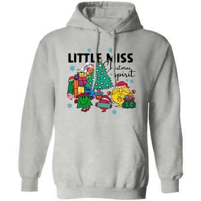 Little Miss Christmas Spirit Funny Christmas Teacher Vintage T-Shirt G185 Gildan Pullover Hoodie