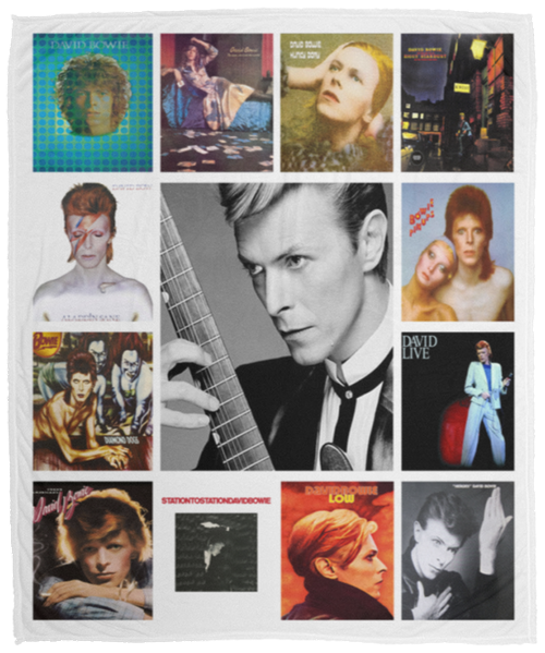 David Bowie Fleece Blanket, Premium Sherpa Blanket, David Bowie Blanket, David Bowie Fans Gift, Movie Characters BlanketVPM Cozy Plush Fleece Blanket - 50x60