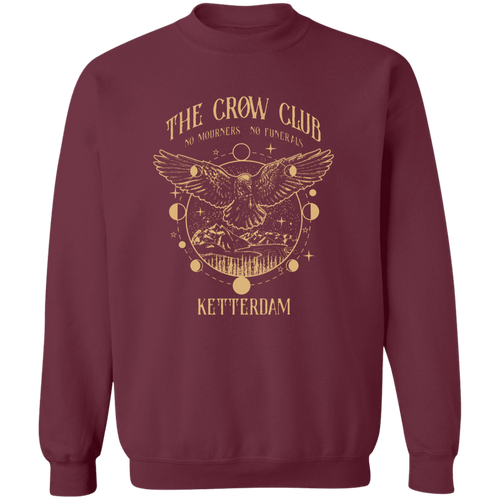 The Crow Club No Mourners No Funerals Teacher Vintage G180 Gildan Crewneck Pullover Sweatshirt - letter