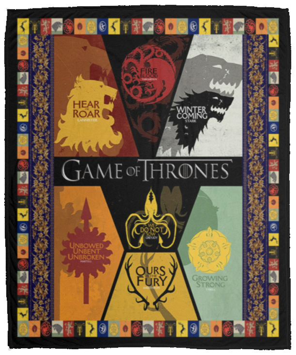Game Of Thrones Fleece Blanket, Premium Sherpa Blanket, Fantasy Movie Blanket, Game Of Thrones Movie Blanket, TV Series Blanket	VPM Cozy Plush Fleece Blanket - 50x60