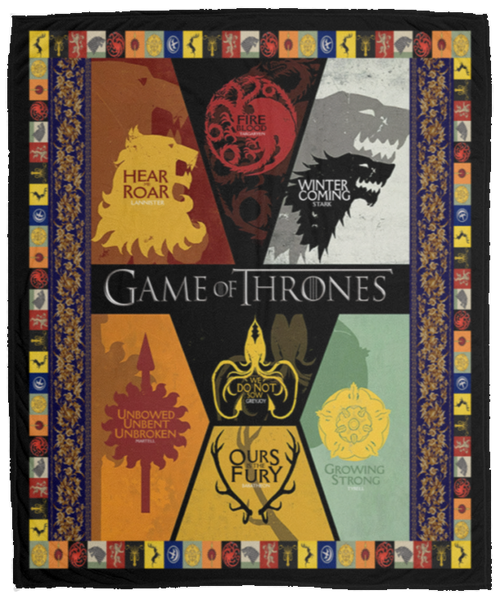 Game Of Thrones Fleece Blanket, Premium Sherpa Blanket, Fantasy Movie Blanket, Game Of Thrones Movie Blanket, TV Series Blanket	VPM Cozy Plush Fleece Blanket - 50x60