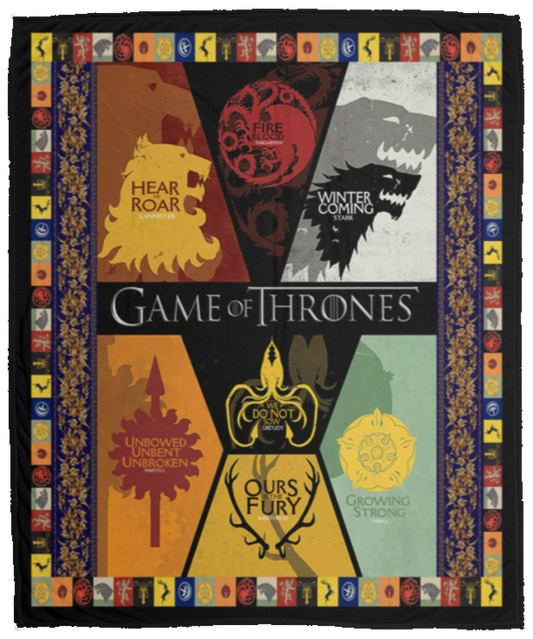 Game Of Thrones Fleece Blanket, Premium Sherpa Blanket, Fantasy Movie Blanket, Game Of Thrones Movie Blanket, TV Series Blanket	VPM Cozy Plush Fleece Blanket - 50x60