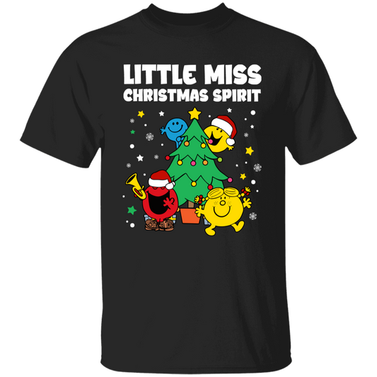 Little Miss Christmas Spirit Teacher Vintage Unisex  T-Shirt - letter