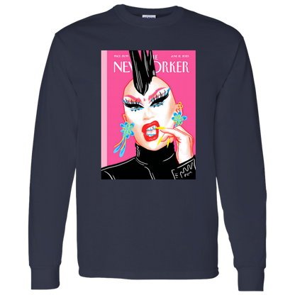 G540 LS T-Shirt 5.3 oz. The New Yorker Magazine Cover The Look Of Pride By Sasha Velour Unisex T-Shirt