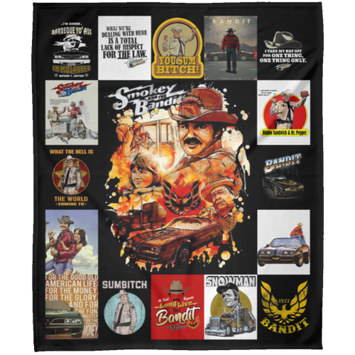 Smokey And The Bandit Movie Fleece Blanket, Premium Sherpa Blanket, Smokey And The Bandit Blanket, Road Action Movie Quilt, Bandit Blanket	FLM Arctic Fleece Blanket 50x60