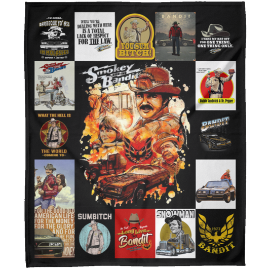 Smokey And The Bandit Movie Fleece Blanket, Premium Sherpa Blanket, Smokey And The Bandit Blanket, Road Action Movie Quilt, Bandit Blanket	FLM Arctic Fleece Blanket 50x60