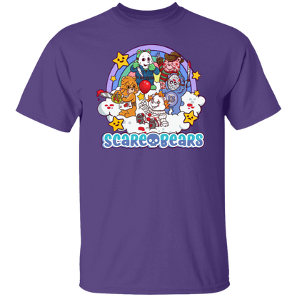 Scary Care Scare Bears Funny Halloween Horror Faces T-Shirt - leleart