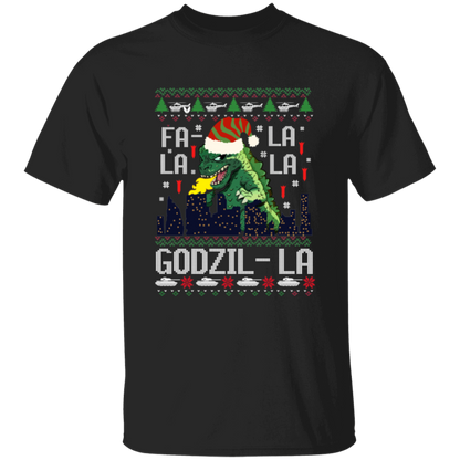 Fa La La La Godzilla Christmas Vintage T-Shirt - YOUTH