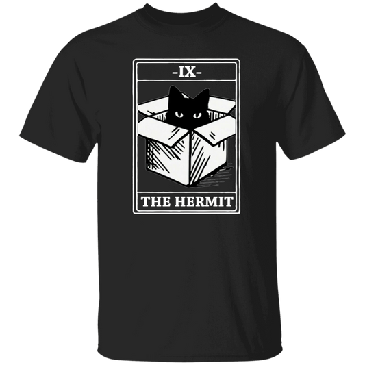 Black Cat IX The Hermit Funny Cat In Box Vintage T-Shirt, Tarot Shirt, Black Cat Shirt, Cat Lovers Shirt, Gift Tee For You And Your Family G500 5.3 oz. T-Shirt