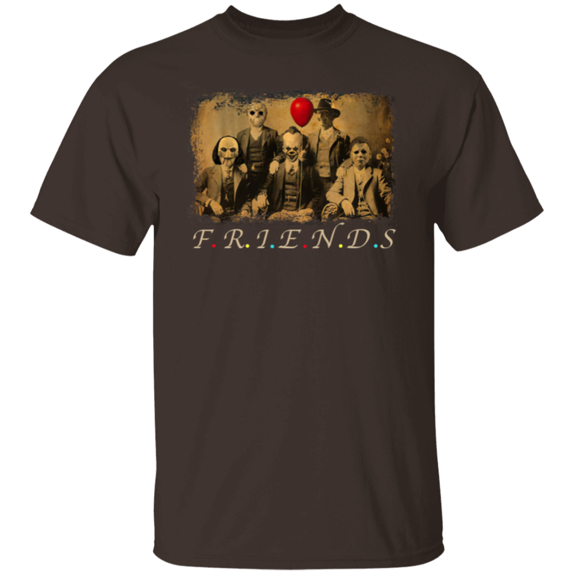 riends Horror Five Characters Squad – Funny Halloween Movie T-Shirt - leleart
