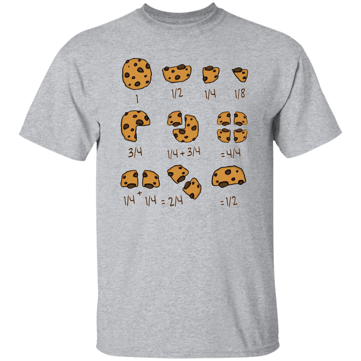 Cookie Fractional Numbers Math Teacher T-Shirt - CDCraft