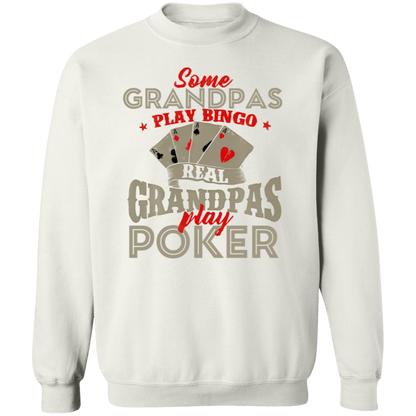 Real Grandpas Play Poker Funny Card Player Casino Gambler Vintage Sweatshirt