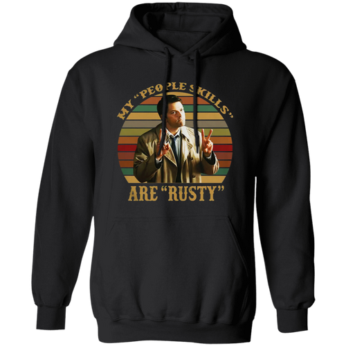 Castiel Supernatural My People Skills Are Rusty Retro Vintage G185 Gildan Pullover Hoodie - lucy - 90144875