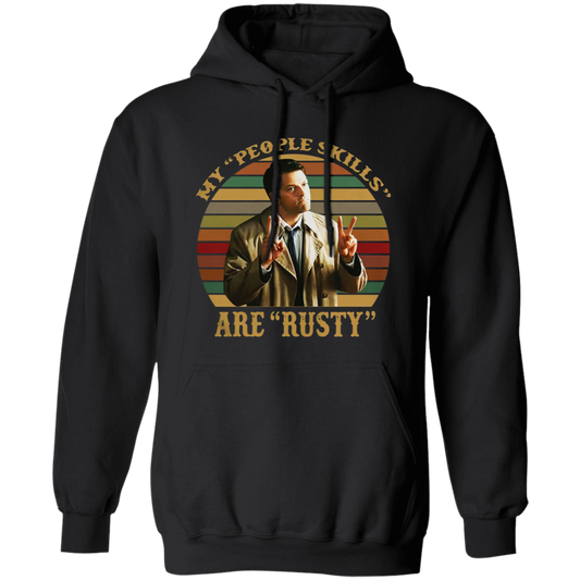 Castiel Supernatural My People Skills Are Rusty Retro Vintage G185 Gildan Pullover Hoodie - lucy - 90144875