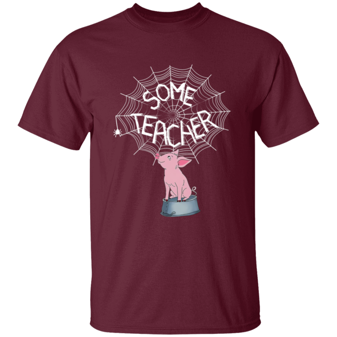 Some Teacher Funny Pig And Spider Vintage T-Shirt - YOUTH