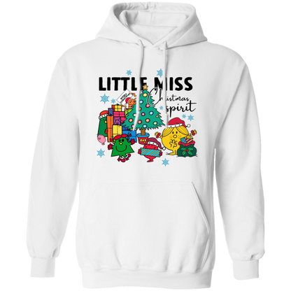 Little Miss Christmas Spirit Funny Christmas Teacher Vintage T-Shirt G185 Gildan Pullover Hoodie