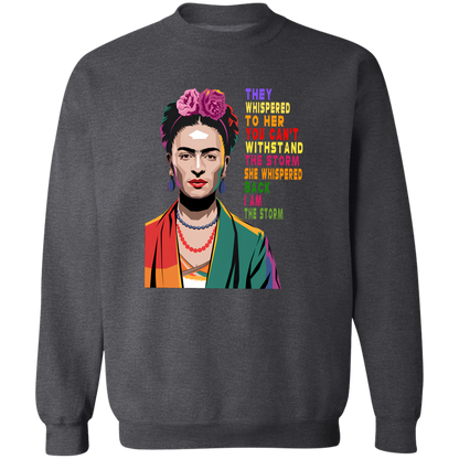 G180 Gildan Crewneck Pullover Sweatshirt 	I Am The Storm Women Black History Shirt