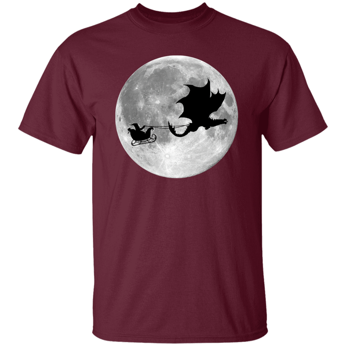 Santa Claus Dragon Rider Sleigh Ride Merry Christmas Unisex VintageT-Shirt