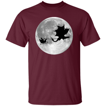 Santa Claus Dragon Rider Sleigh Ride Merry Christmas Unisex VintageT-Shirt